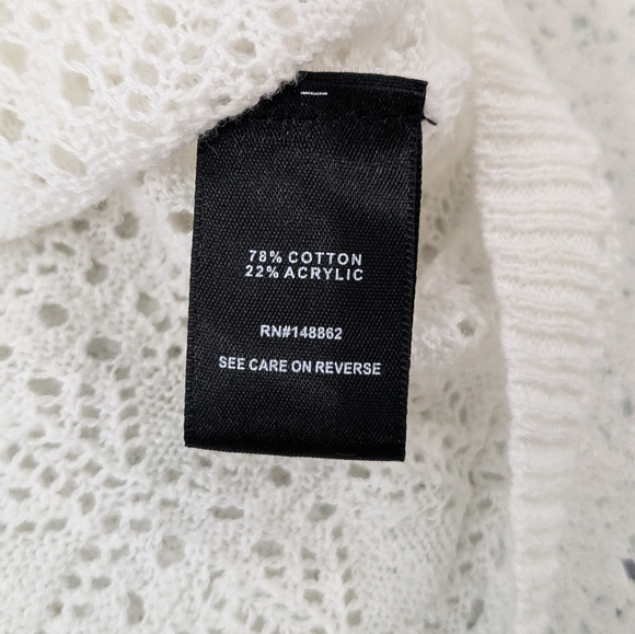 Torrid White Crochet Duster Short Sleeve Tie Waist Sweater Cover-Up Casual 1X-2X - Picture 10 of 13